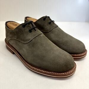 EXCELLENT Rancourt & Co. x Helm Benson Derby Suede Gray /. Olive Green Plain 9.5